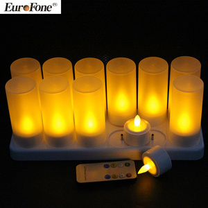 making factory  CL213812RY Rechargeable LED yellow tea candle lights with remote control led candle