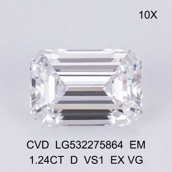 Lab Created Diamond 1.24ct D Color Emerald Clarity VS1 Fancy Cut Loose Diamond CVD Lab Grown Diamond