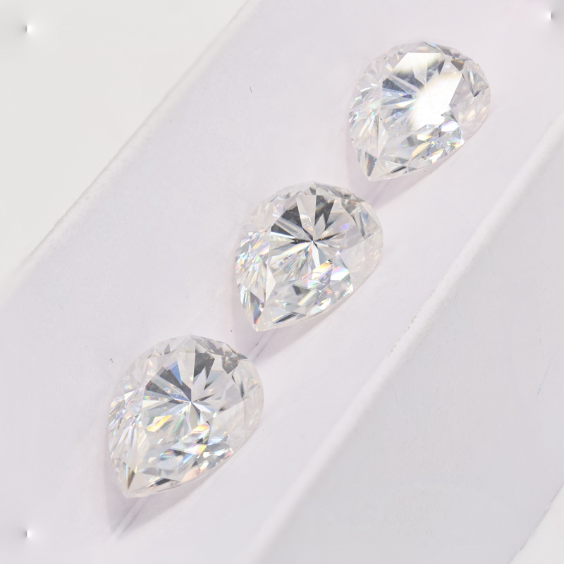 Wholesale VVS Moissanite 1.5*3mm-10*14mm 0.1-6ct Pear Cut White Moissanites DIamond