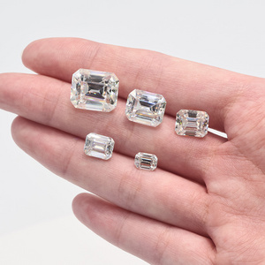 GRA Certificate 2*3 to 12*14mm Moissanite Emerald Cut Moissanite Pure White VVS DEF Color Moissanite Loose Stones