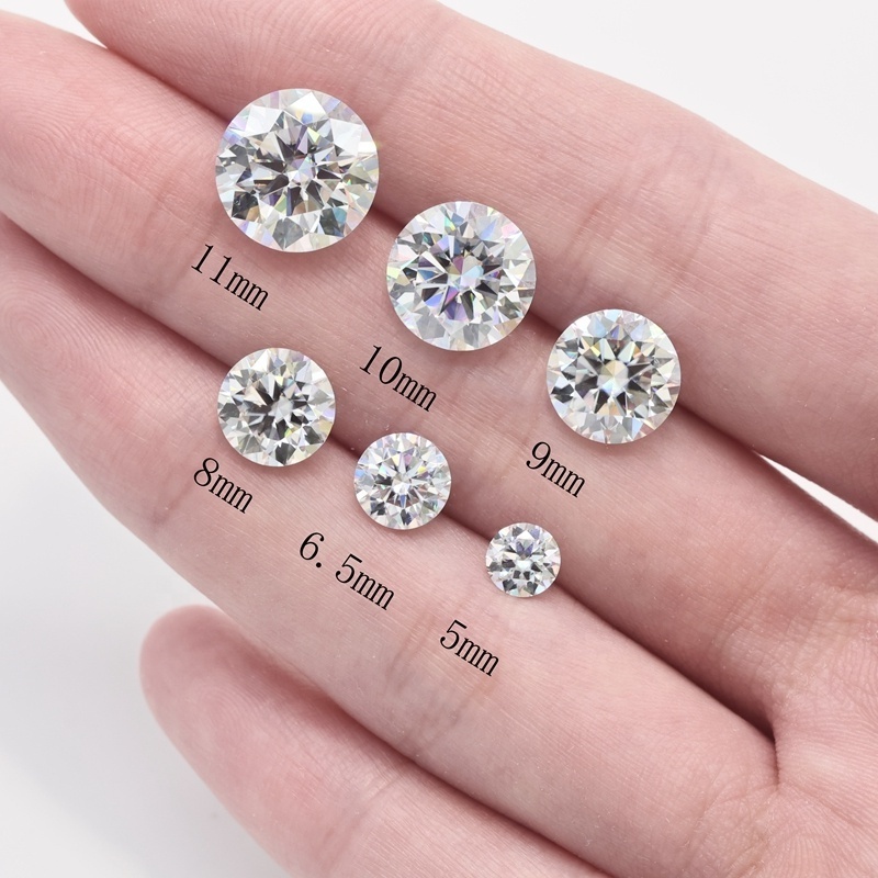 Goldstones 3-18MM GRA Certificated Factory Moissanite VVS D EF 1ct 2ct 3ct White Loose Moissanite Round Moissanite