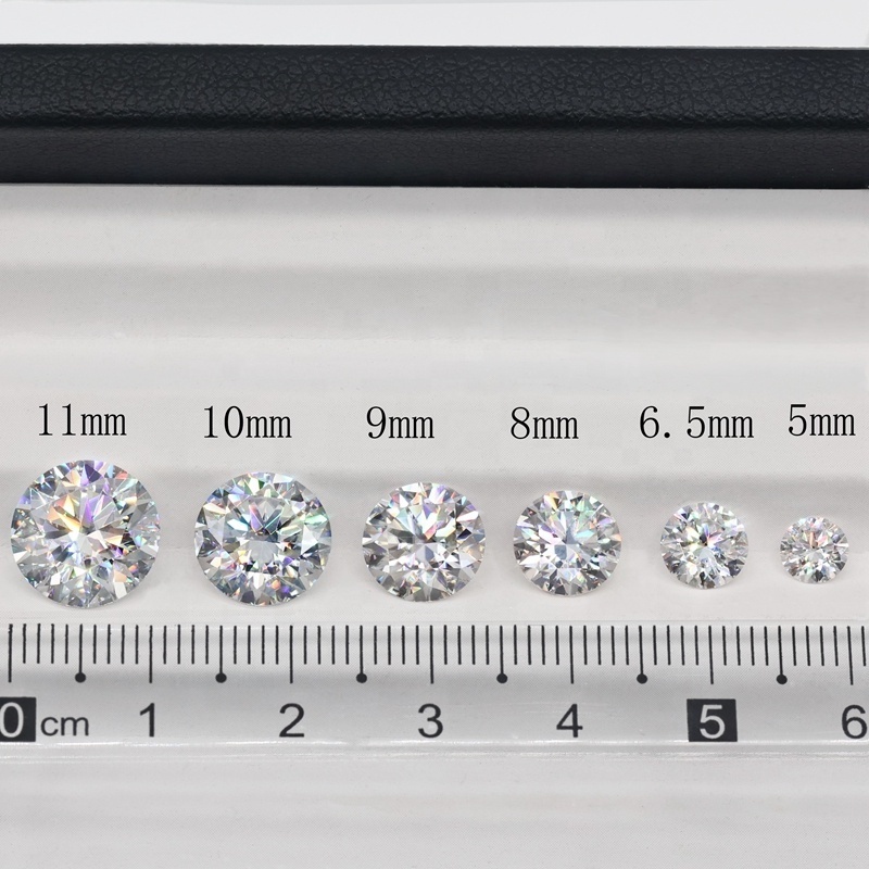 VVS Clarity DEF 8 Heart 8 Arrow White Moissanite 3.0 to 18.0 mm Round Brilliant Cut Moissanite Loose Stones