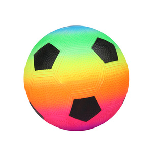 Wholesale PVC Football 8.5 Inch kids Rainbow Inflatable Sports Toy Ball