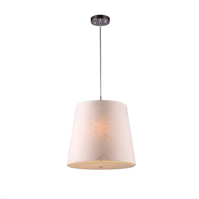 Brushed Nickel Color and Iron Fabric Material Hanging Lamp Modern Kitchen coffee room lighting fancy pendant light