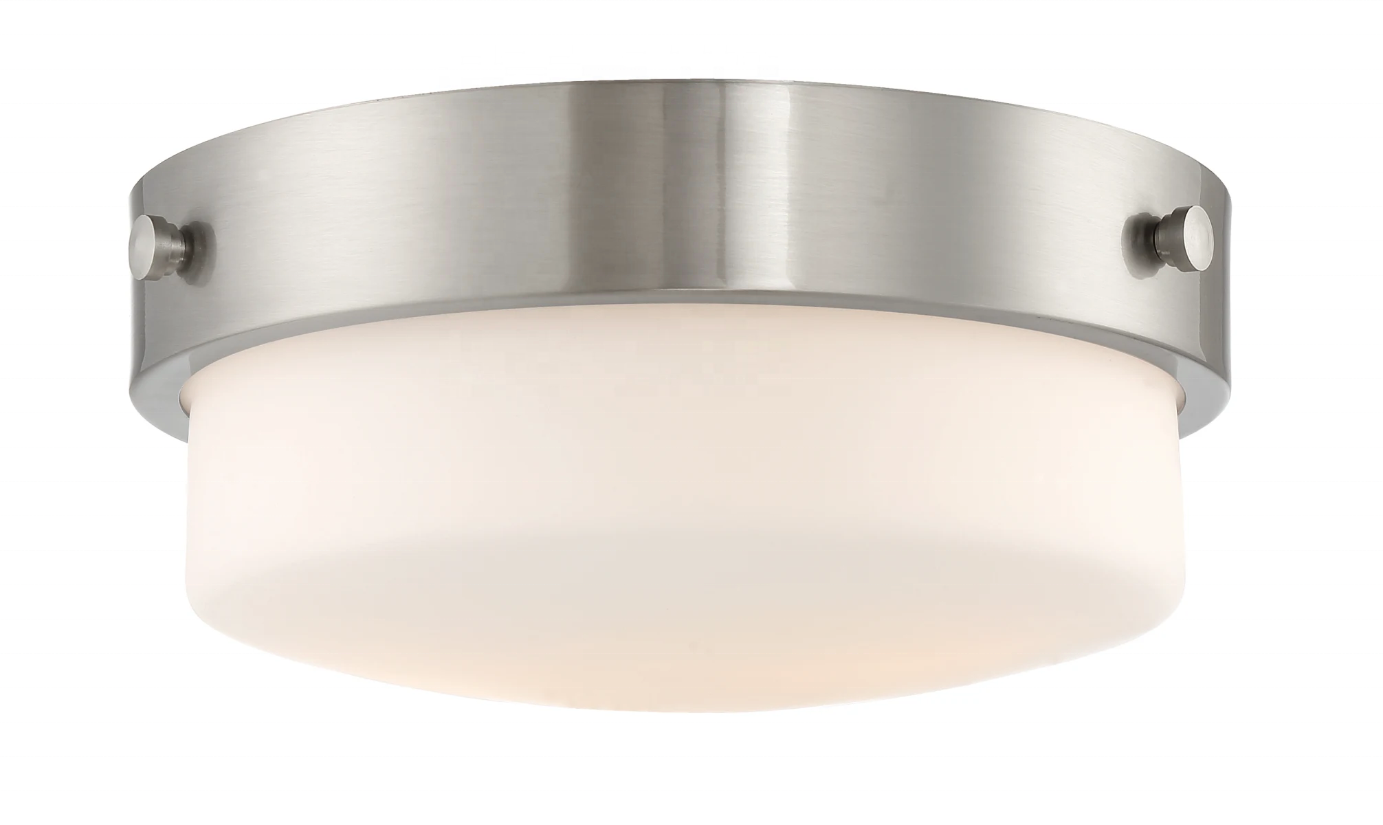 Flush mount  lamp E26 led ceiling lights glass shade for home hotel satin nickel 12in energy conservation