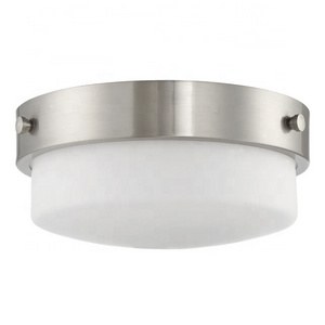 Flush mount  lamp E26 led ceiling lights glass shade for home hotel satin nickel 12in energy conservation