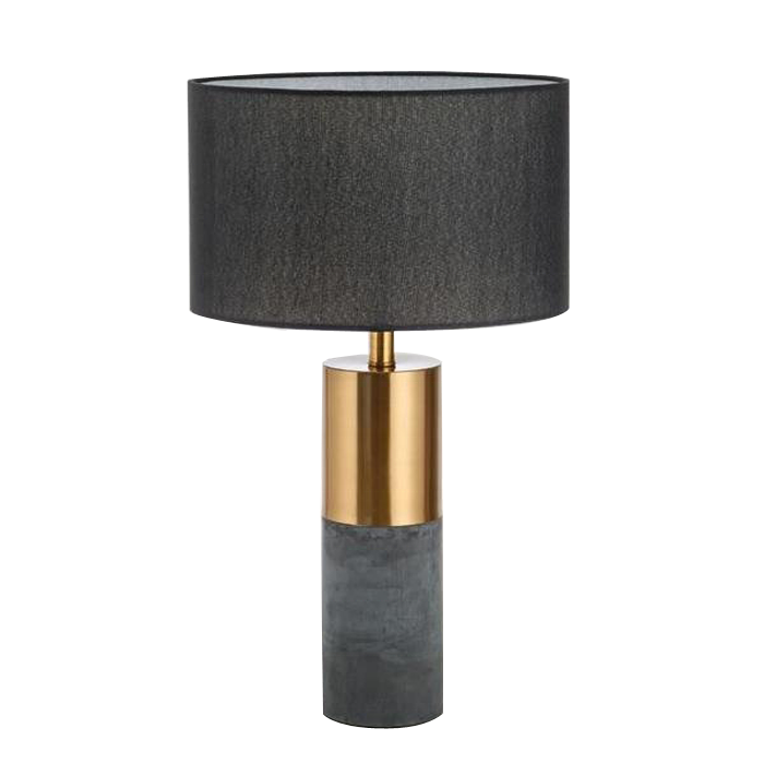 Post modern black fabric shade desk lamp Decorative  hotel bedside Cement Material Bedroom Desk Table Light