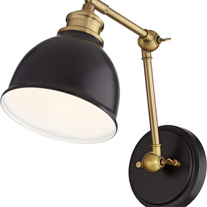 bedside reading lamp Adjustable Black Wall Sconce Hardwired modern Swing Arm Wall Lamp