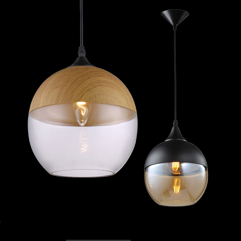 WHOLESALE SIMPLE STYLE DESIGNER LIGHTING MODERN LIGHTING GLASS  WOODEN PENDANTS LIGHTS FIXTURES