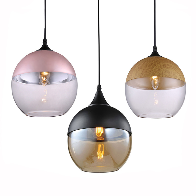 WHOLESALE SIMPLE STYLE DESIGNER LIGHTING MODERN LIGHTING GLASS  WOODEN PENDANTS LIGHTS FIXTURES