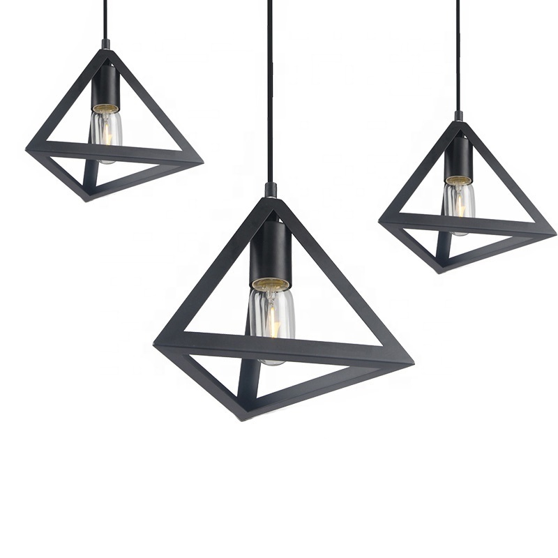 Creative metal cage indoor hanging lamp dinning room shop black mini pendant lights fixtures