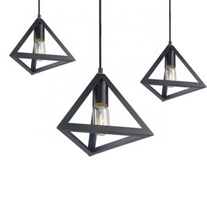 Creative metal cage indoor hanging lamp dinning room shop black mini pendant lights fixtures