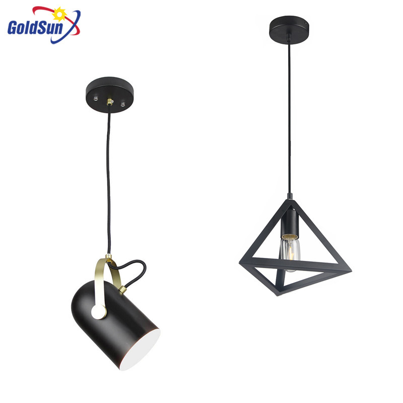 Creative metal cage indoor hanging lamp dinning room shop black mini pendant lights fixtures