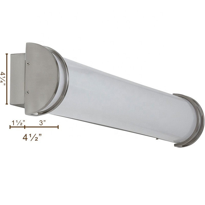 Flush Mount Brushed Nickel Linear 36inch Wall Lighting Modern Frosted LED Tube Wall Sconce Bathroom Vanity Light Fixture