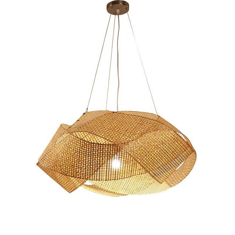 bamboo woven chandelier creative classical personality restaurant handmade lanterns tea house famous hotel lighting fixtures