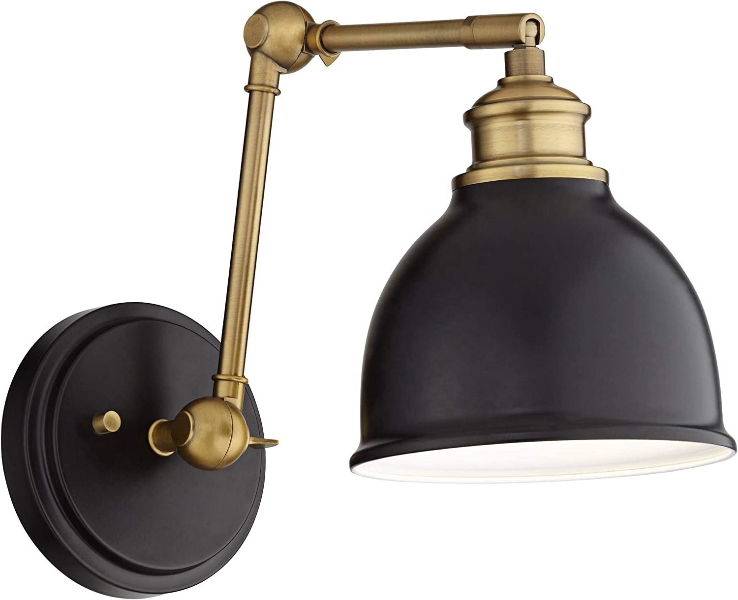 bedside reading lamp Adjustable Black Wall Sconce Hardwired modern Swing Arm Wall Lamp