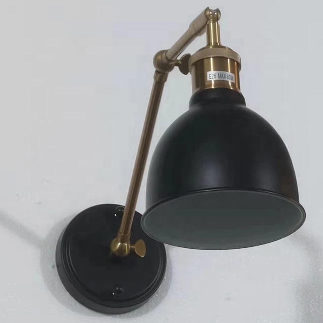 bedside reading lamp Adjustable Black Wall Sconce Hardwired modern Swing Arm Wall Lamp