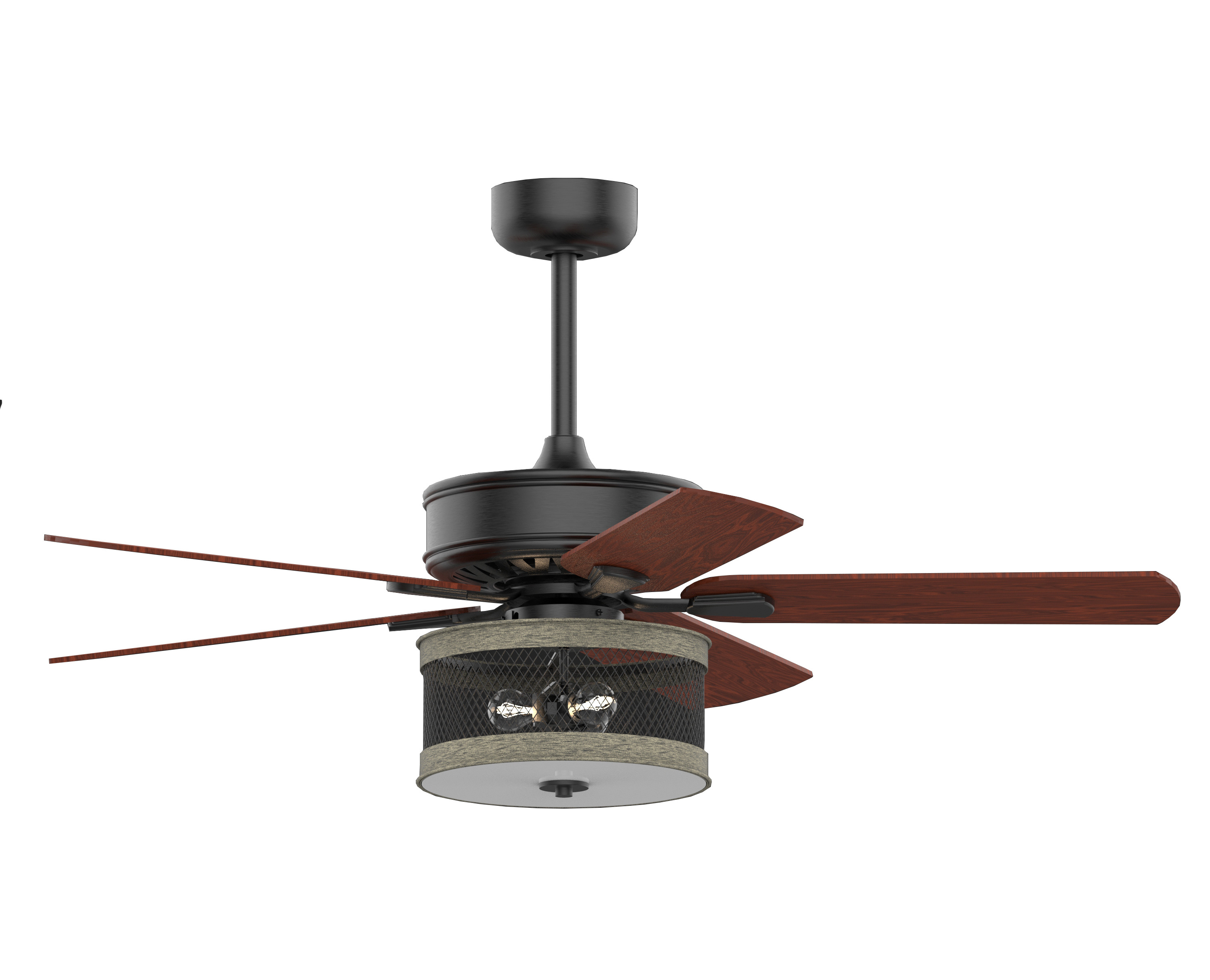 Rustic Dinnerroom Decorative Iron Wooden Simple Luxury Modern Large Remote Home 52Inch Ceiling Fan With Light