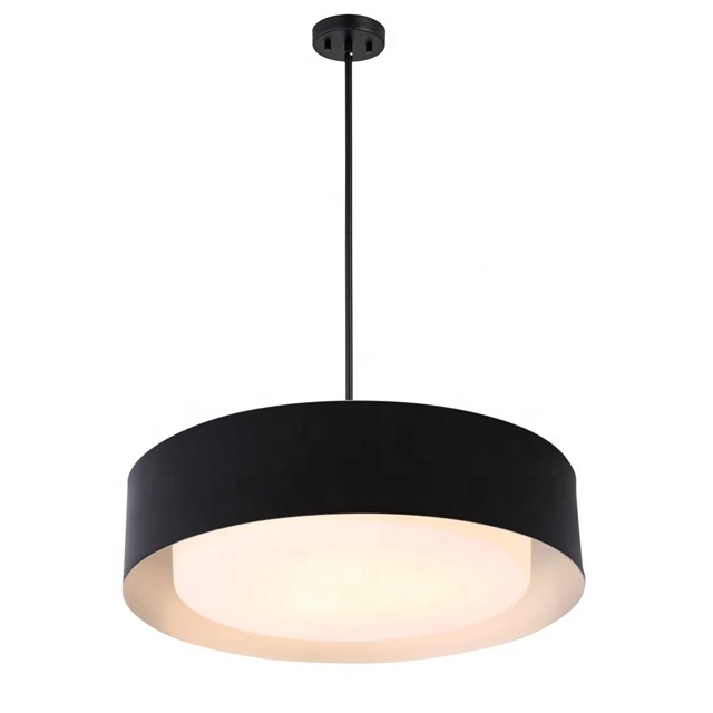 20in Black LED E26 pendant lamp acrylic diffuser indoor hanging lamp modern metal pendant fixtures