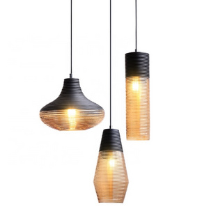 EDISON SIMPLE RETRO INDOOR LIGHTING CHANDELIER FOR HOME DECORATIVE GLASS SHADE CREATIVE HANGING LAMP