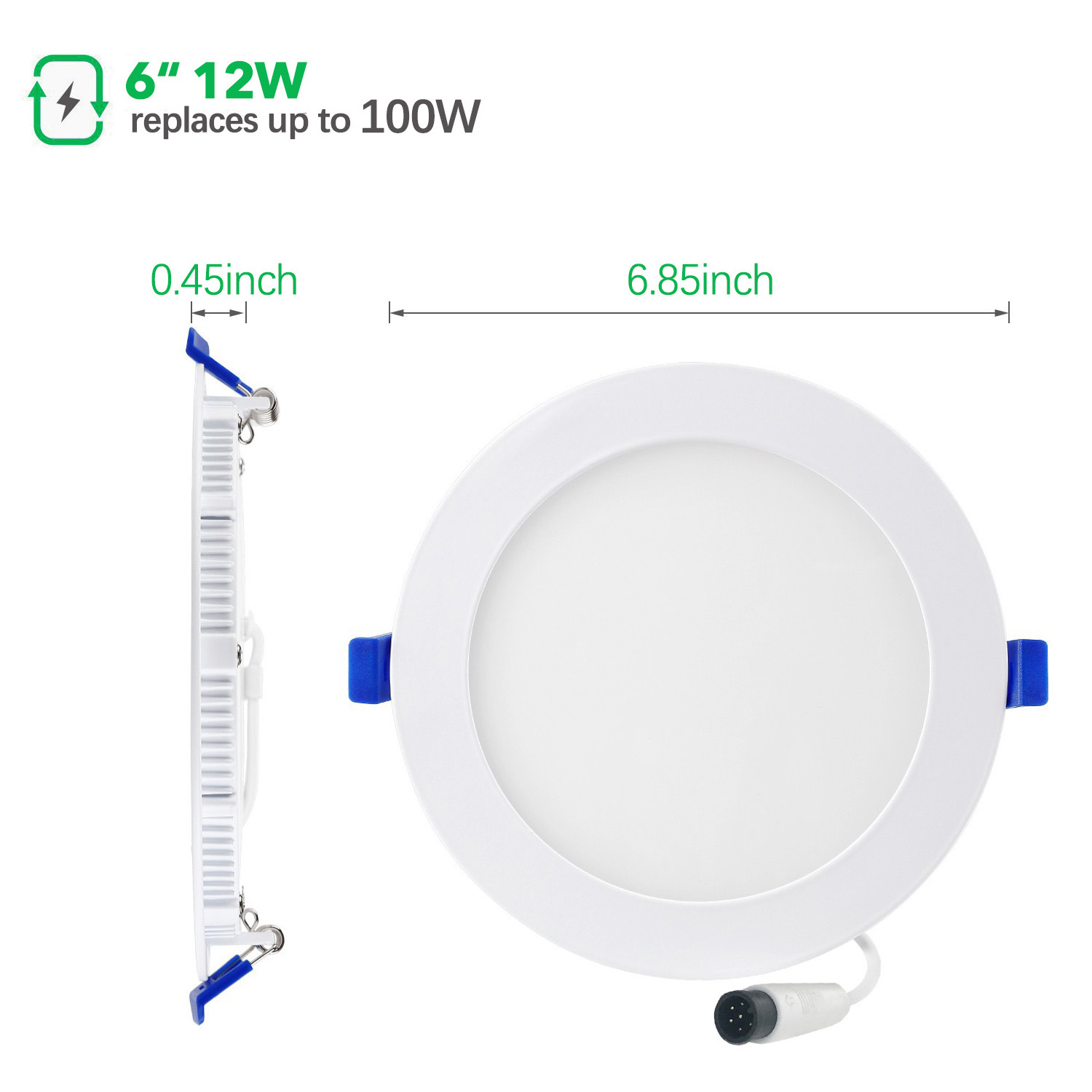 Goldsuno TUYA RGBW 6 inch WIFI Smart LED Recessed Downlight ETL Rated Lighting