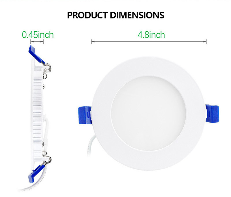 Hot 4 Inch 5CCT Ultra-Thin LED Recessed Ceiling Light with Junction Box, 2700K-6000K Selectable, Dimmable,ETL listed for soffit