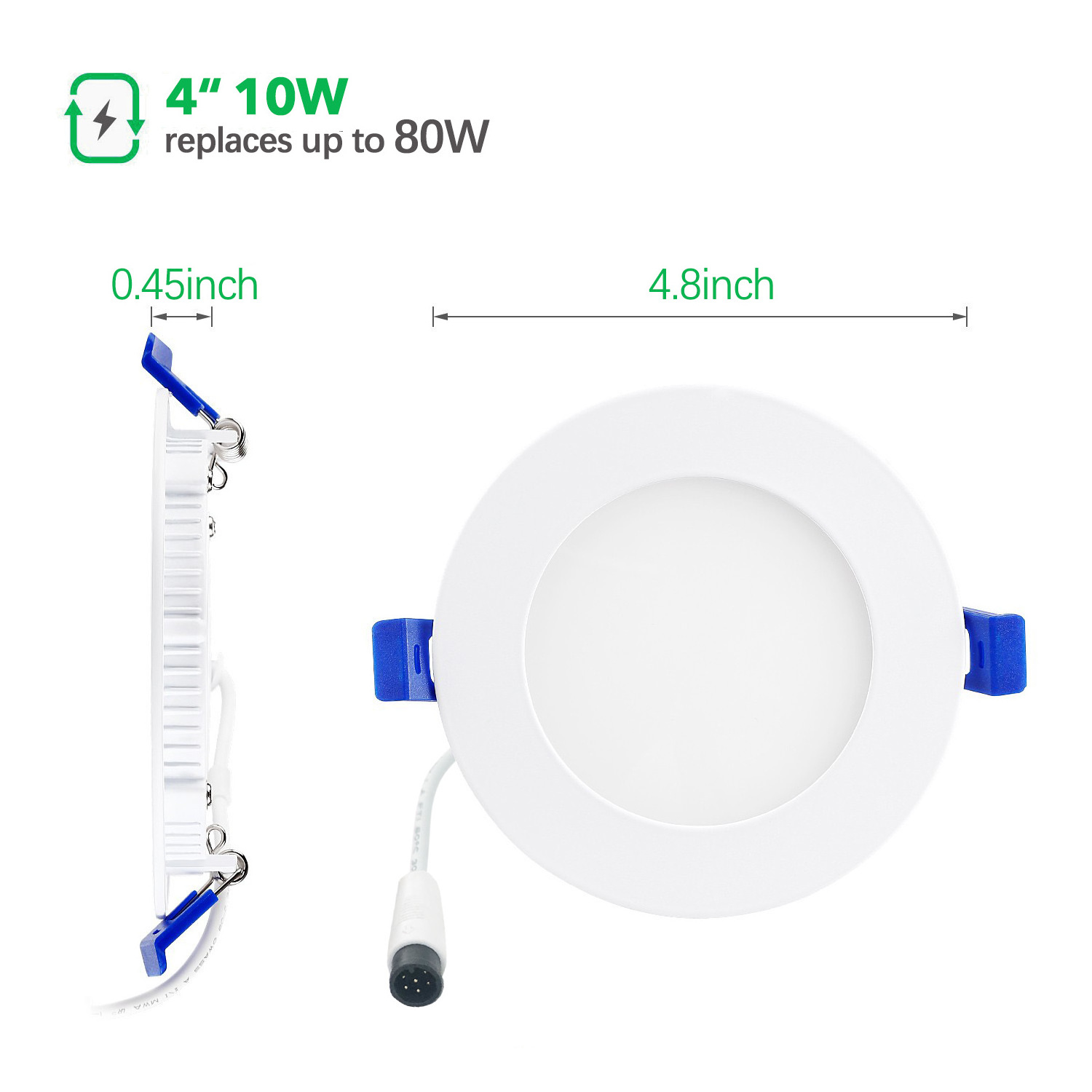 high selling 4 inch Smart Recessed Lighting Ultra-Thin LED Lighting 10W Smart LED Wafer Downlights for Living Room, bedroom,home