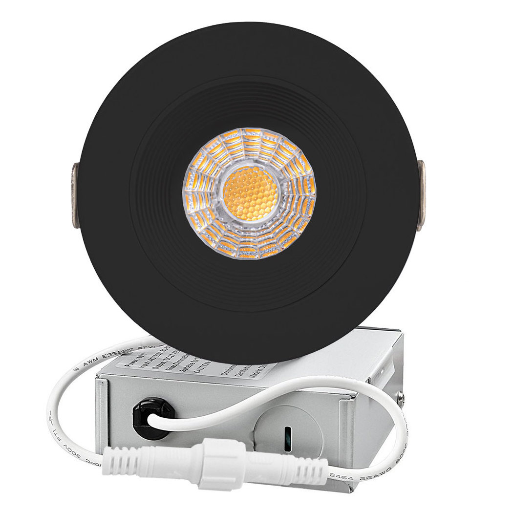 4 Inch 15W Round  Black LED Recessed Lighting with Junction Box 5CCT Tunable, Dimmable Anti-Glare LED Downlight