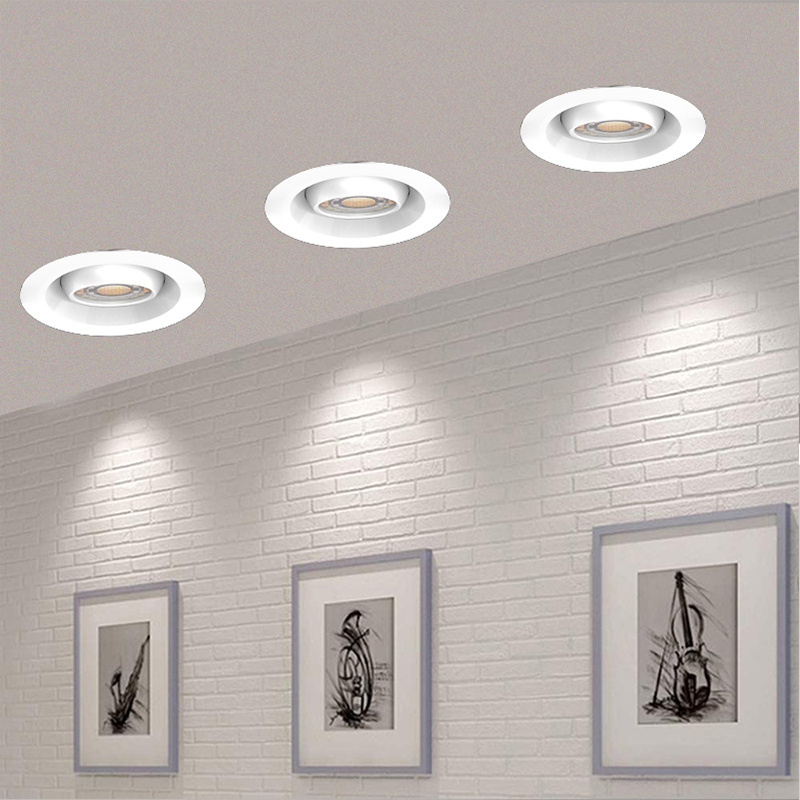 3 4 6Inch 360 degrees Slim Gimbal Light LED Recessed Ceiling Light with Junction Box Airtight Gimbal Eyeball Slim Downlight