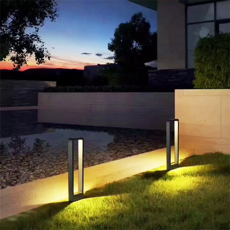 Modern Decorative Pathway Lighting Lawn Yard Cob Led Light Black Aluminum Landscape Lawn Yard Square Garden Light