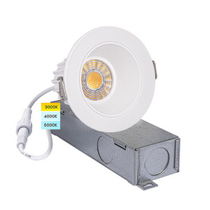 Hot 2/4 Inch LED Recessed Retrofit Downlight,3CCT Color Selectable 3000K 4000K 5000K, Dimmable for soffit, eaves, shower, hotel