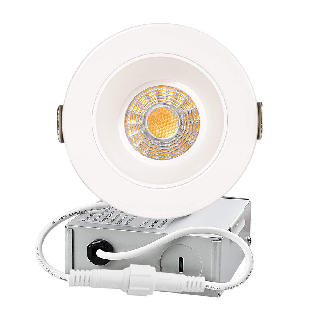 4 Inch 15W Round  White Cone  Ultra Thin Recessed Anti-Glare LED Downlight, Canless IC Rated 5CCT Selectable