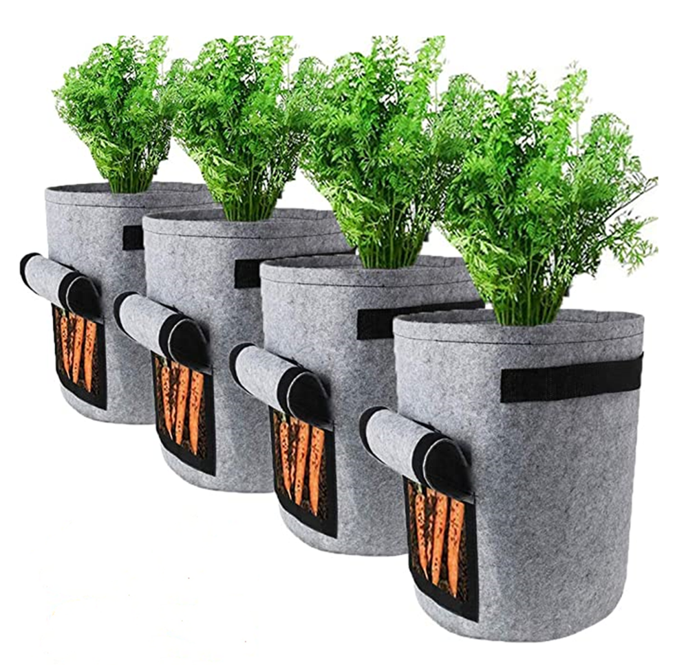 Pots with Flap Access  Handles Grow Bags Non Woven Plant Fabric 1 2 3 5 10 20 30 40 50 100 200 300 Gallon  Customize Packing