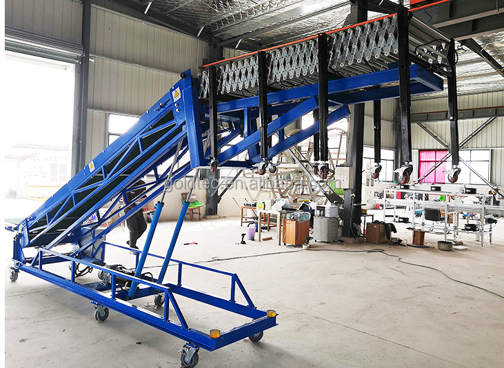 Conveyor With Ramp Telescopic Belt Conveyor For Truck Loading And Unloading