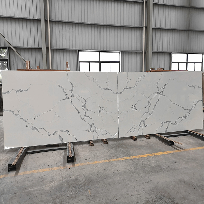 GOLDTOP OEM/ODM Cuarzo Polished White countertop 5026 Stream Artificial Quartz high quality quartz countertop