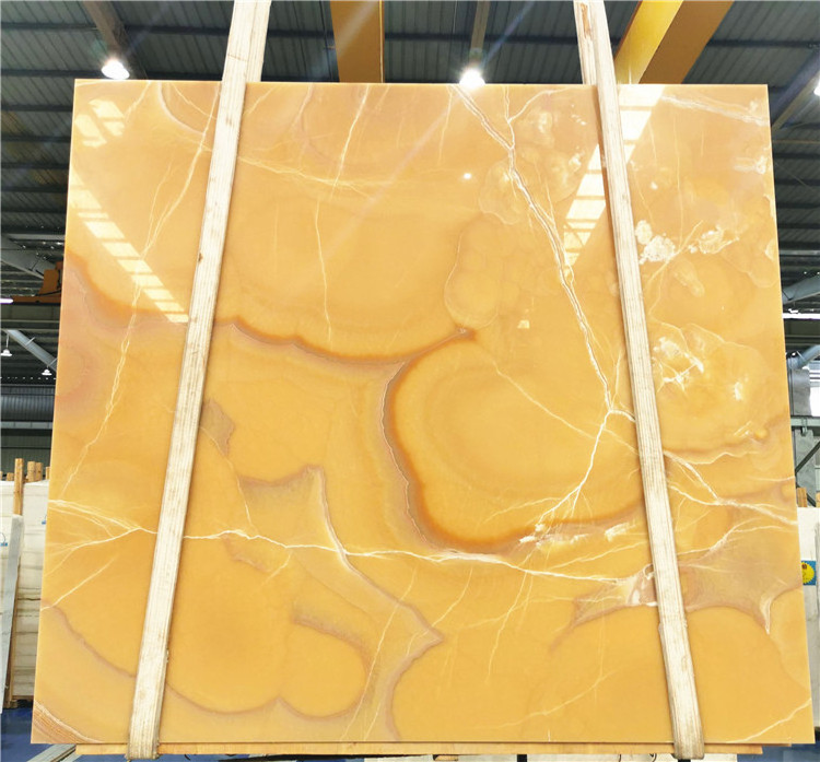 GOLDTOP OEM/ODM Onice onix China Honey Beige Polished Natural Stone Slab Wall Tile Yellow Onyx Orange Onyx