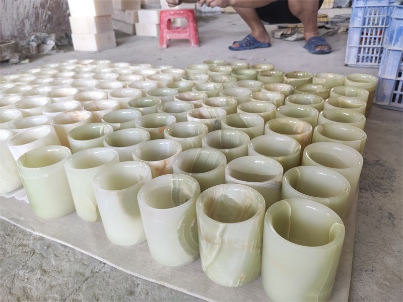 GOLDTOP OEM/ODM onix Onice New Arrival Green And Pink Onyx Candle Jars Decorating Marble Candle Holders