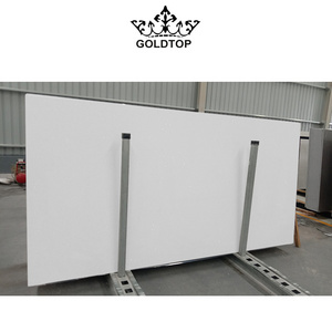 goldtop OEM/ODM Artificial Quartz Slabs White Color With Purple Veins Calacatta White Quartz Stone for Countertops