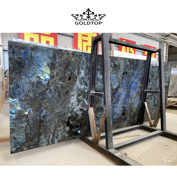 GOLDTOP New Arrival granit granito natural losas countertops kitchen Luxury floor tiles Blue Labradorite Granite Slab