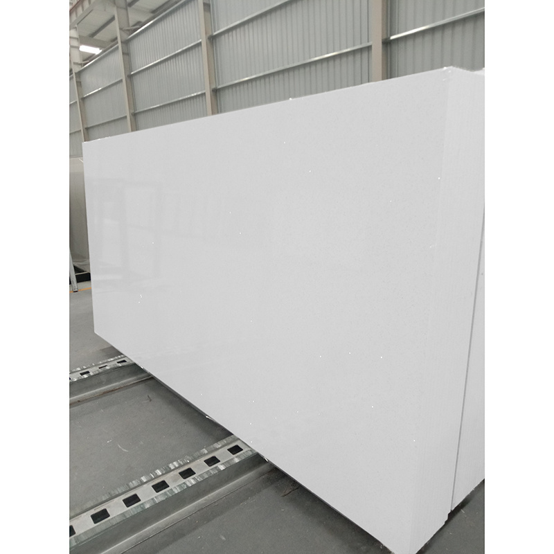 goldtop OEM/ODM Artificial Quartz Slabs White Color With Purple Veins Calacatta White Quartz Stone for Countertops