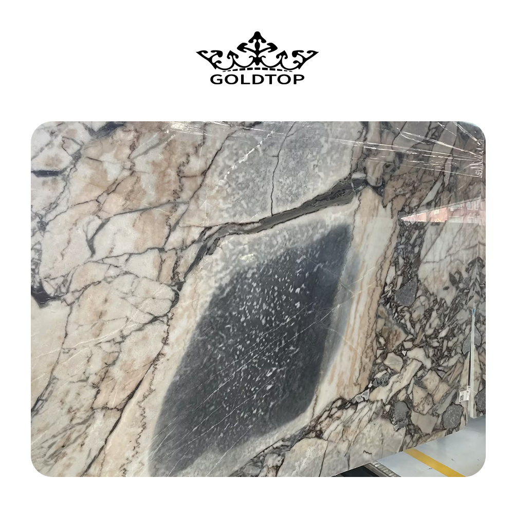 GOLDTOP OEM/ODM Marmore Wholesale Glossy Galaxy Blue Marble Slabs for Floor Tiles and Kitchen Countertops