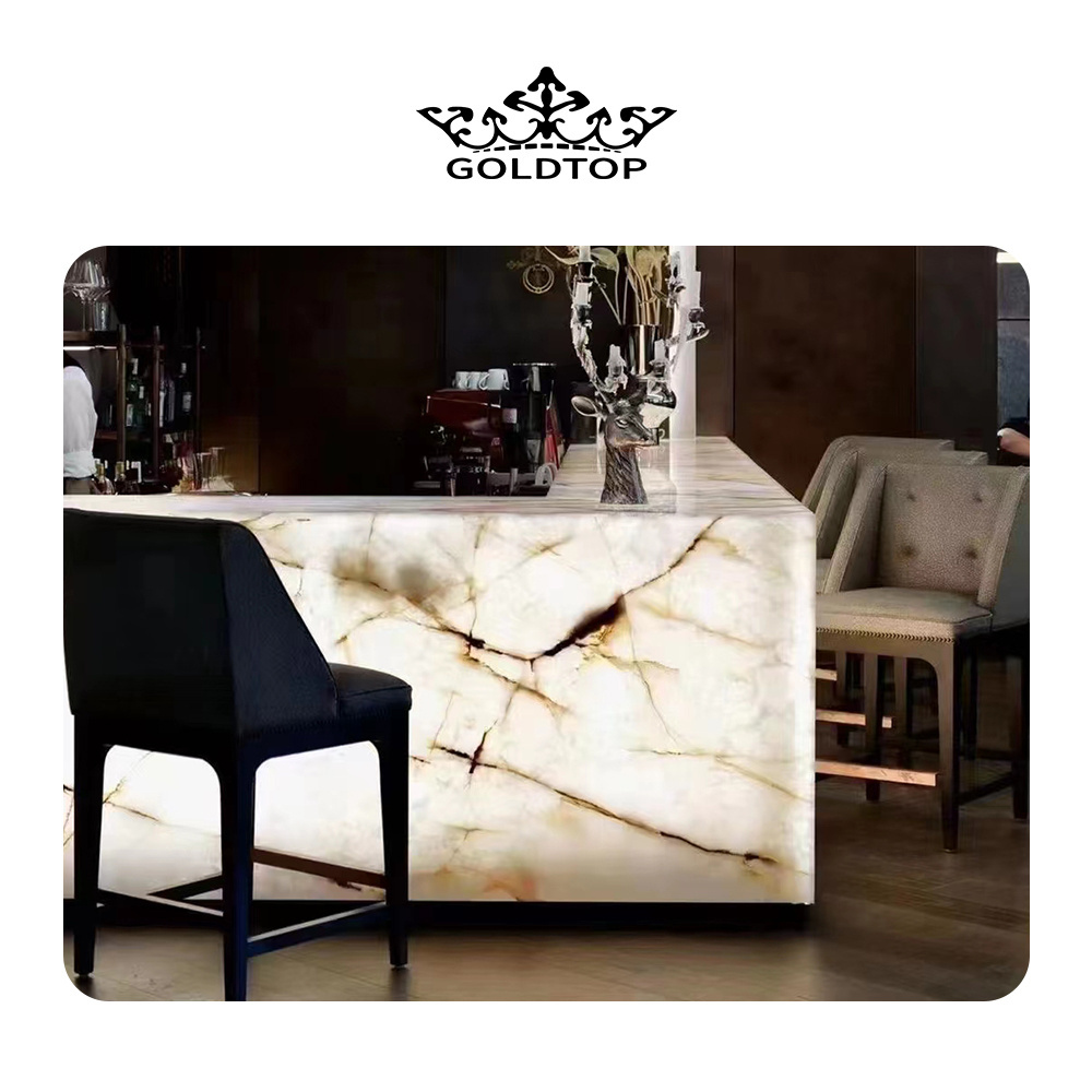 goldtop OEM/ODM Premium quality ice jade white ice onyx background hot sell onyx translucent cristallo quartzite marble slab