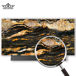 GOLDTOP Brazil Cosmic Cosmos Black Fusion Matrix Titanium Gold Polished White Gold Black Fusion Granite For Kitchen Countertops