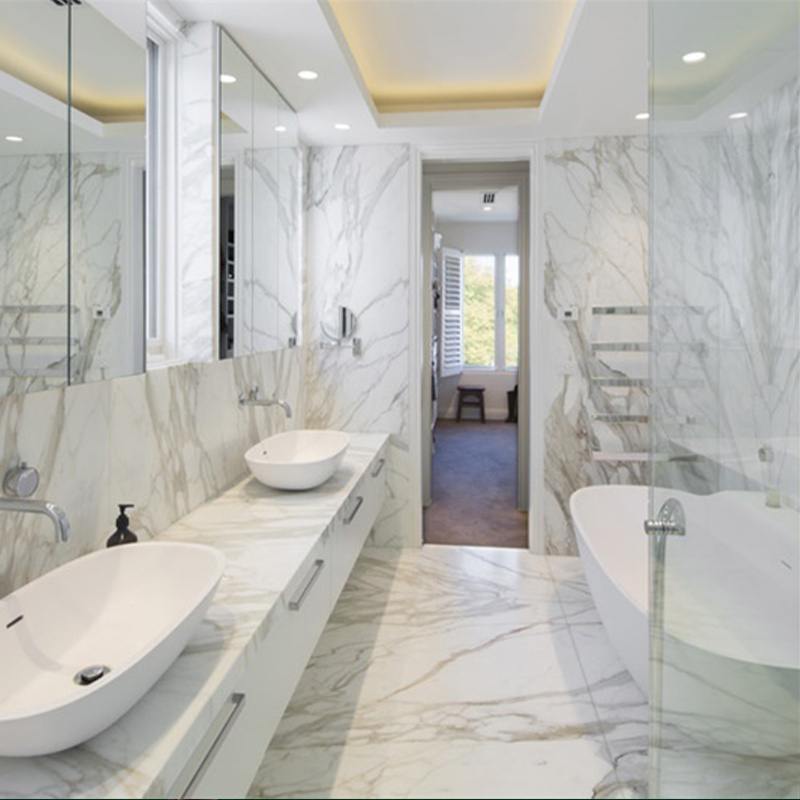 GOLDTOP OEM/ODM marmol Engineer Stone natural Calacatta White & Calacatta Gold Marble Slabs & Tiles for Bathrooms