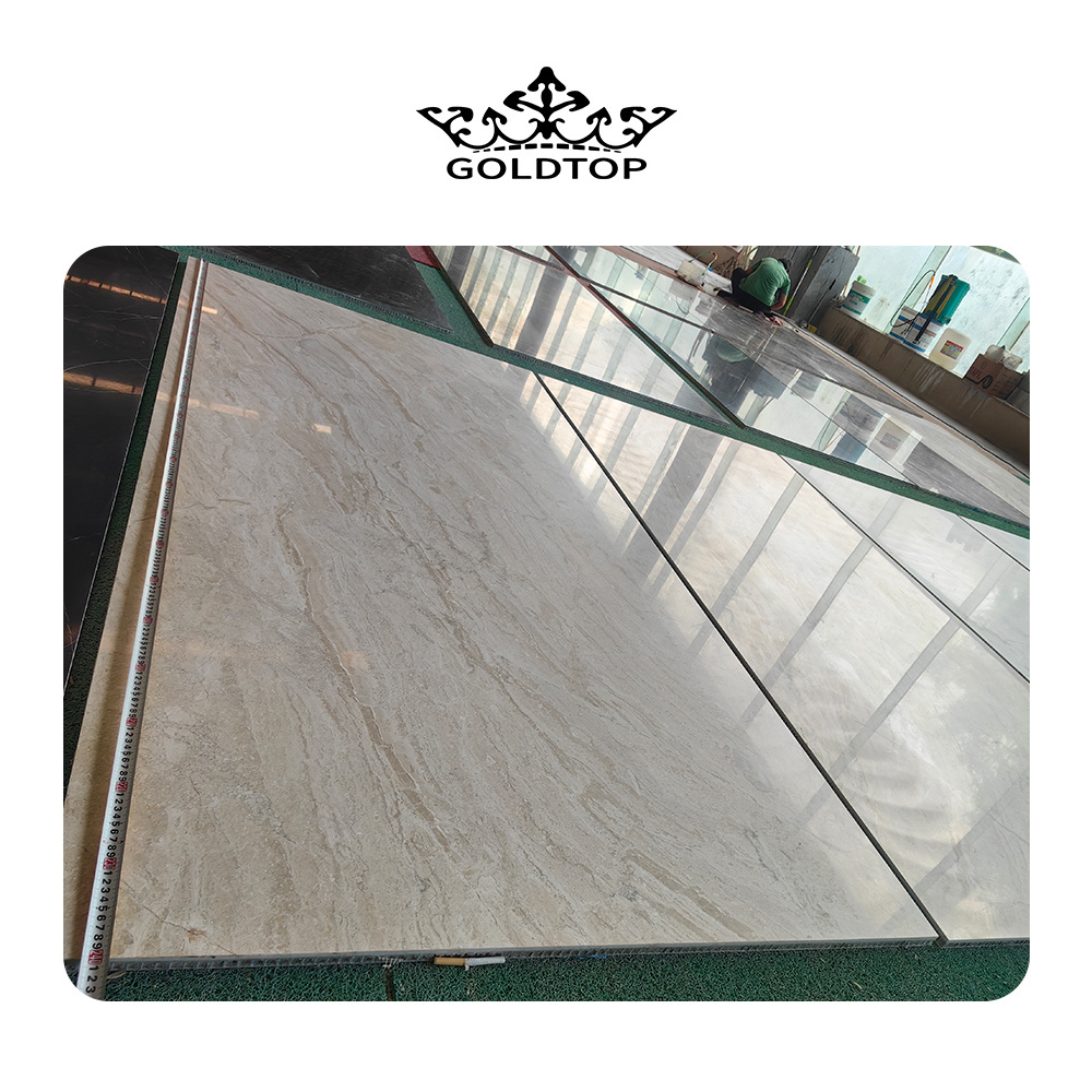 GOLDTOP OEM/ODM Marmore  Wholesale Glossy Cappuccino Beige Marble Slabs for Floor Tiles and Kitchen Countertops