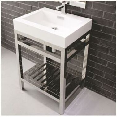 GOLDTOP OEM/ODM Guest Room Floor Mounted floating bathroom Vanity Base 304 Stainless steel and Quartz Vanity tops