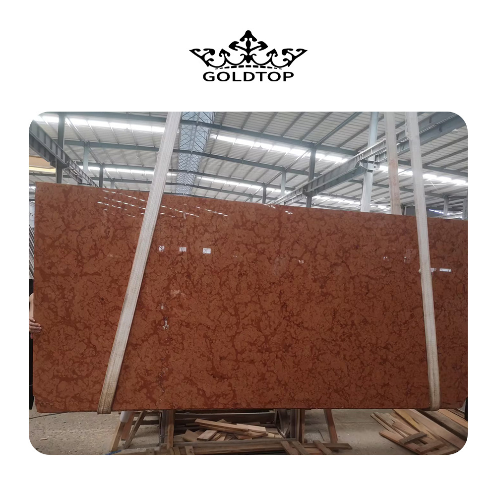 GOLDTOP OEM/ODM Marmore Wholesale Glossy Rosso Verona Marble Slabs for Floor Tiles and Kitchen Countertops