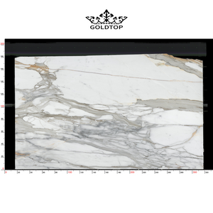 GOLDTOP OEM marmo Marazzi Oro Calacatta White & Calacatta Gold Marble floor Tile 2400x1200 Price For Prefab Kitchen Countertops