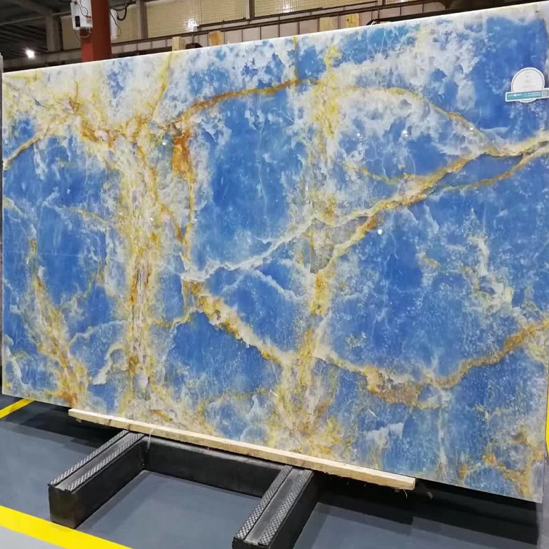 GOLDTOP OEM/ODM onix Onice onyx marble Blue Onyx With Backlit LED Panel For Background wall Blue Onyx