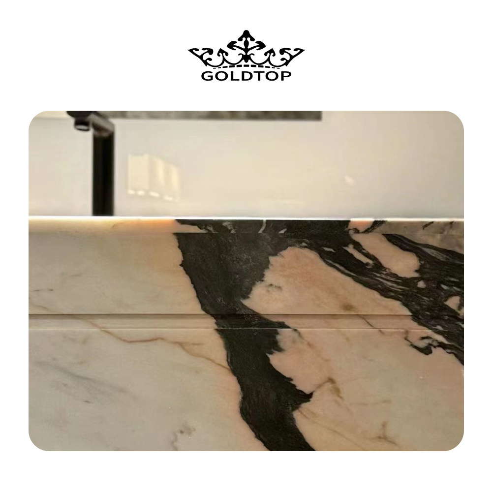 Goldtop OEM/ODM italy calacatta modern design Pretty luxury good pattern nature interior stone pink marble bathroom sink